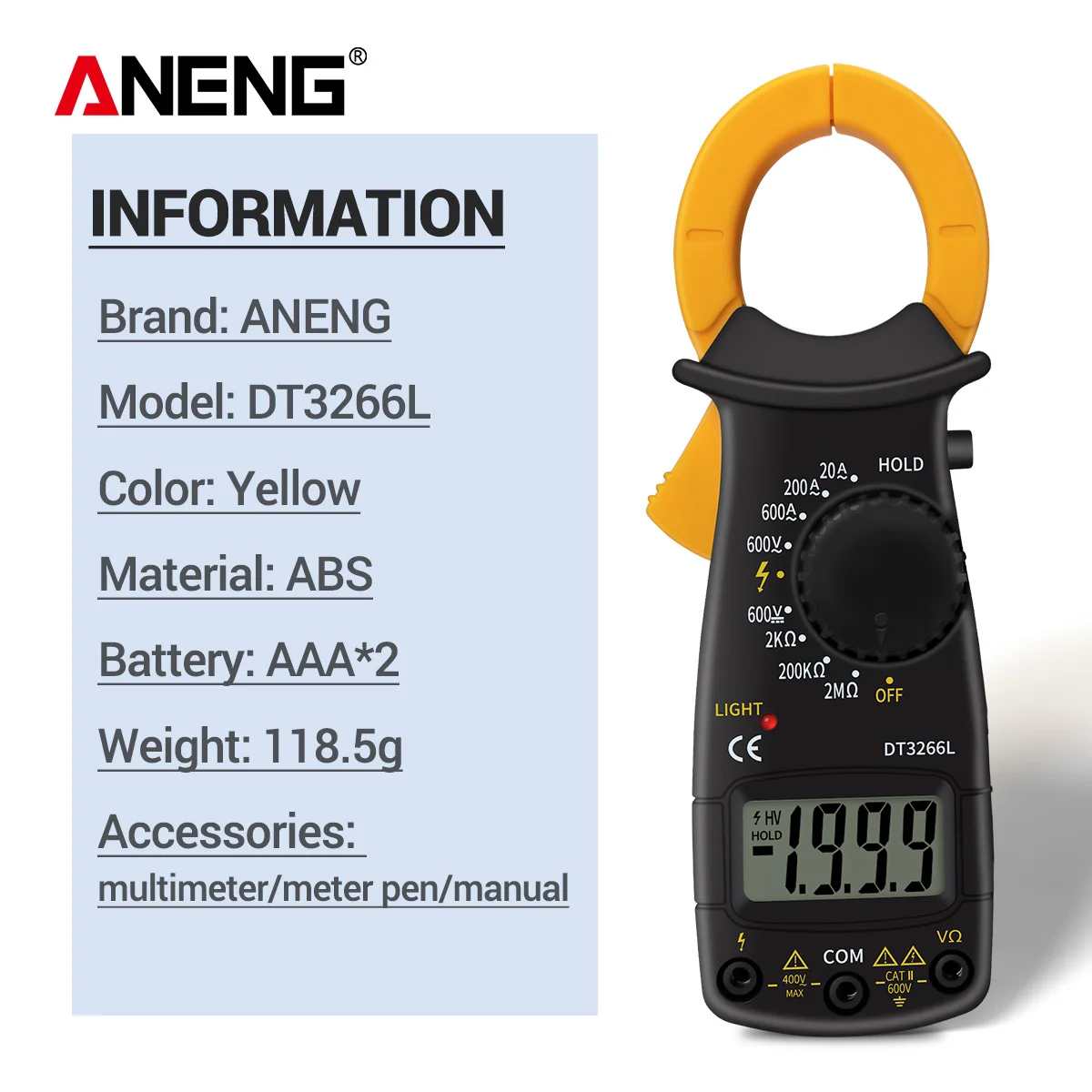 ANENG DT3266L мультиметр цифровой тестер транзистор аналоговый capacitor
