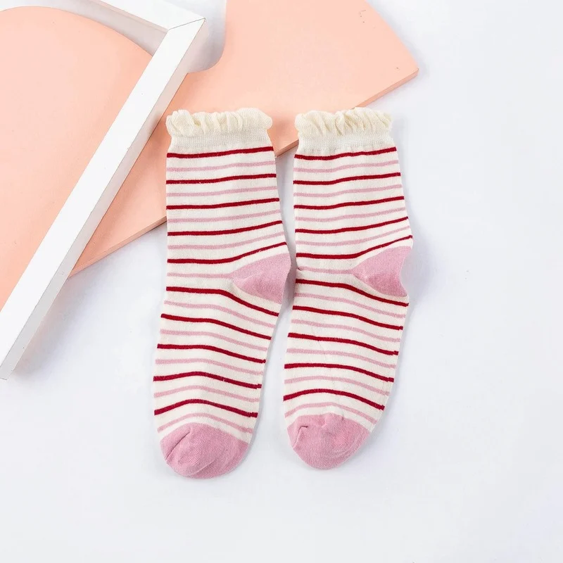

Cartoon Women Socks Floral Cotton Sock Lovely Ladies Colorful Unisex High Casual Soft Sox Girls Spring Autumn Trendy Skarpetki