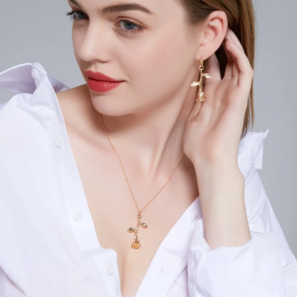 Розовое золото длинное ожерелье подарок для женщин персонализированное с