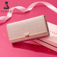 foxer women fashion clutch bag female cowhide wallet card holder ladys luxury coin purse valentines day gift chic evening bags