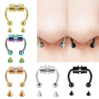 helix tragus faux clicker non piercing fake septum segment magnetic nose ring