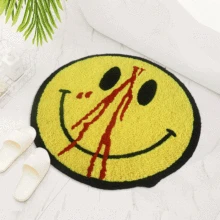 50cm Smiley Face Carpet INS Nordic Round Bath Mat Living Room Area Rug Bathroom Doormat Anti-slip Absorbent Floor Mats Bedroom 50cm Smiley Face Carpet INS Nordic Round Bath Mat Living Room Area Rug Bathroom Doormat Anti-slip Absorbent Floor Mats Bedroom