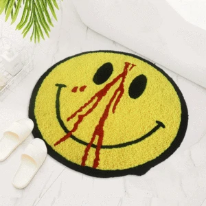 50cm smiley face carpet ins nordic round bath mat living room area rug bathroom doormat anti slip absorbent floor mats bedroom free global shipping
