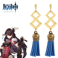 genshin impact anime tassel earrings chinese fashion earring cartoon figure cosplay earring jewelry accessories christmas gifts
