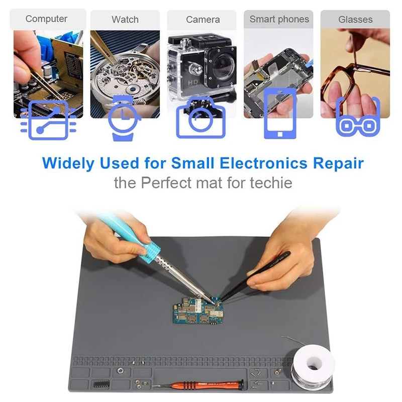 

35cm x 25cm Mobile Phone Computer Repair Station Heat Insulation Pad Silicone Pad High Temperature Resistant Anti-Static