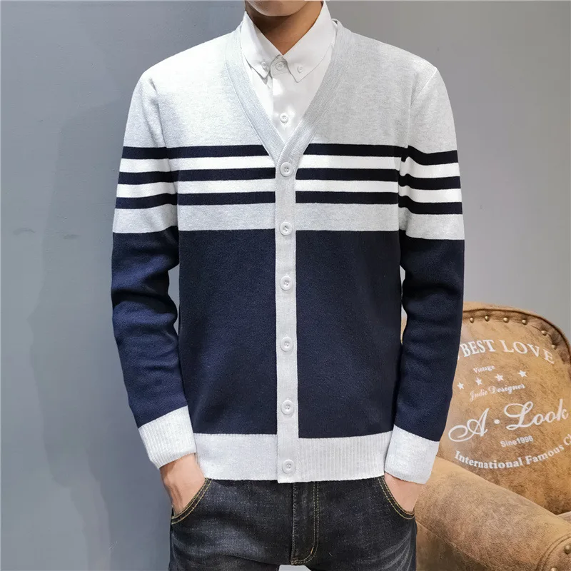 Свитер мужской кардиган пальто корейский стиль тренд 2019 новый верхняя одежда