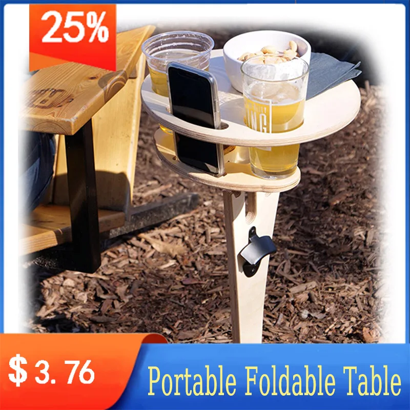 

Portable Foldable Table Wine Whisky Beer Wine Folding Desk Outdoor Furniture Tables Picnic Tools Party Games Drinking Desk