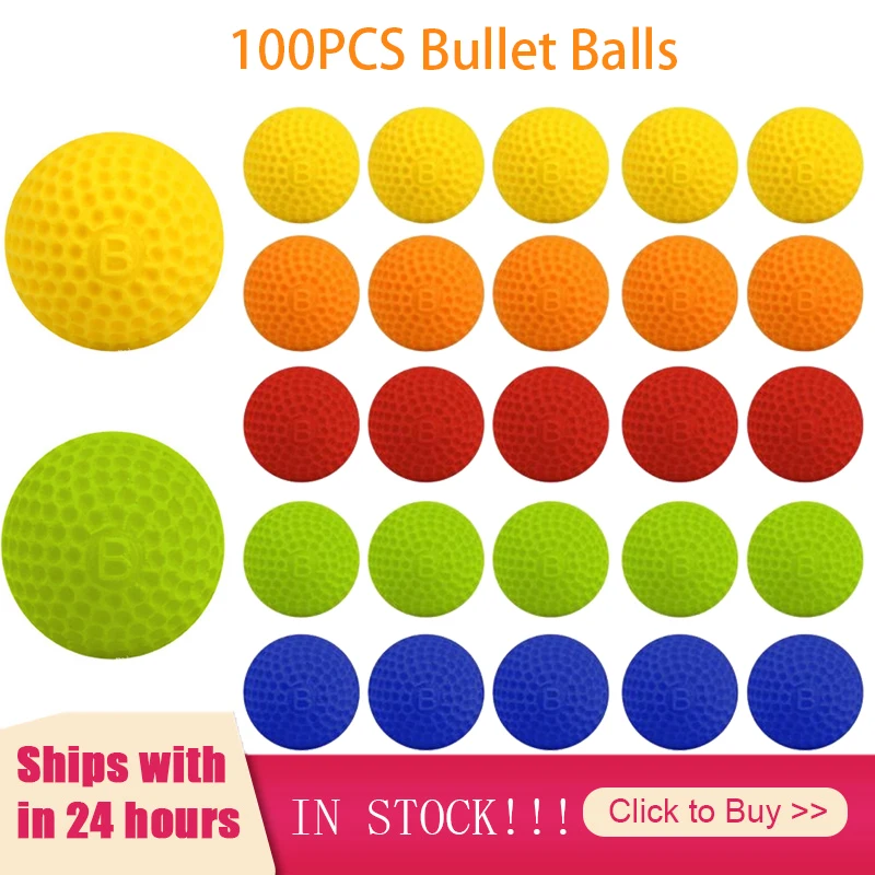 

100Pcs Rounds Foam Ammo Refill Replace Bullet Balls Pack Children Kids Toy Compatible For Rival Blasters Apollo Bullets Kids Toy