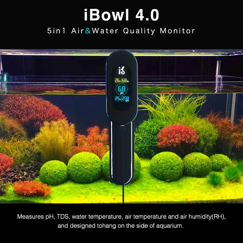 Монитор качества воды для аквариума iBowl 5 в 1 измеритель TDS pH и температуры
