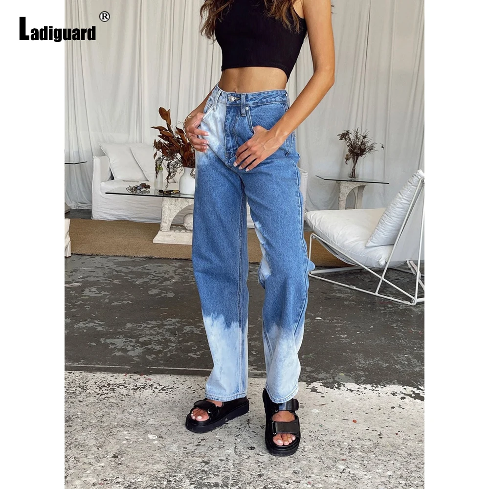 Women's High Cut Jeans Sexy Fashion Denim Pants Ladies Staight Leg Trouser Loose Vintage Jean Demin Pants Vaqueros Mujer 2022