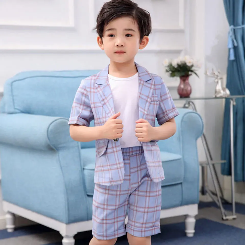 

2020 New Design Children Summer Clothes Sets 2Pcs Baby Boys Formal Suits For 2 3 4 5 6 8 Years Party Birthday Boys Clothes Sets