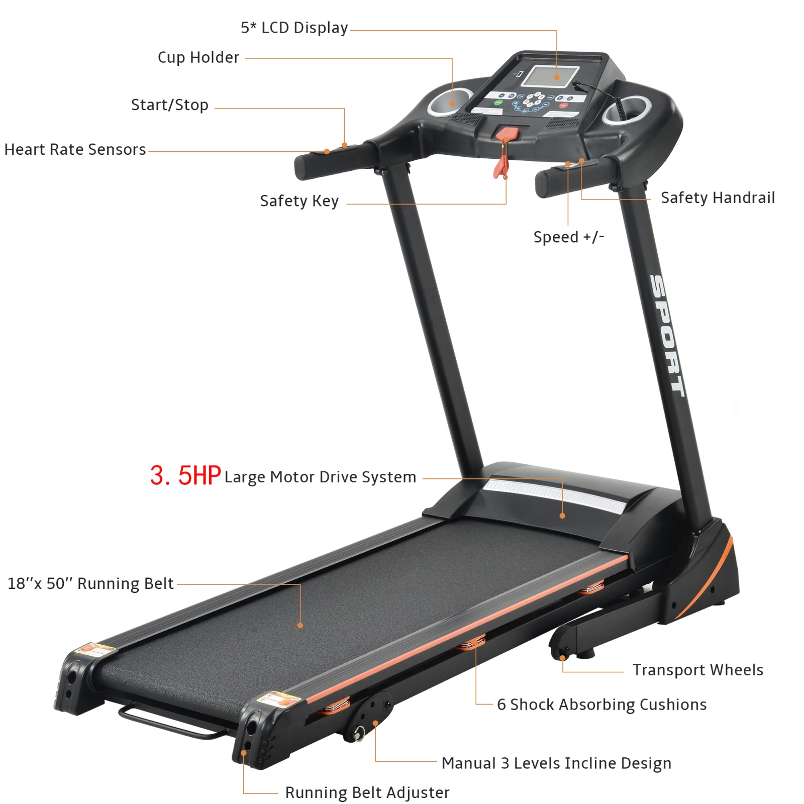 

Electric Folding Treadmills Lcd Smart Fitness Home Treadmill Indoor Exercise Equipment Gym Foldable Fitness Treadmills
