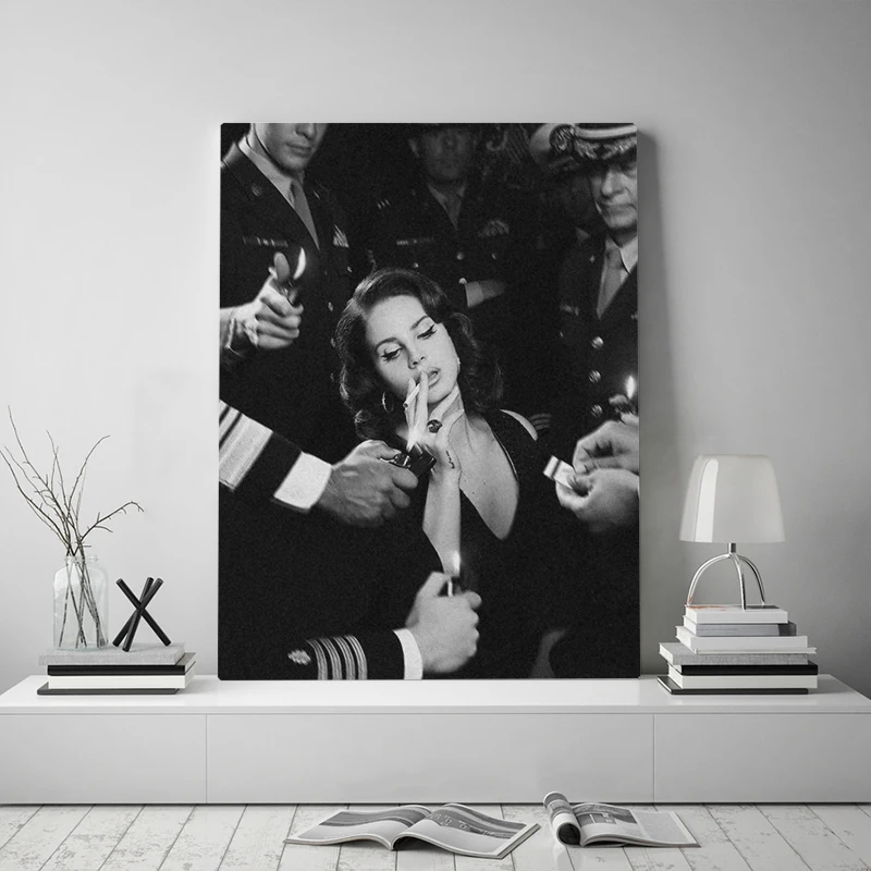 

Wall Art Canvas Painting Print Lana Del Rey Poster Black and White Pictures Home Decor Modular Picture for Bedroom Decor