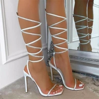 europe 2022 summer new gladiator sandals for woman fashion sexy high heel ladies shoes plus size 43 ankle strap women shoes