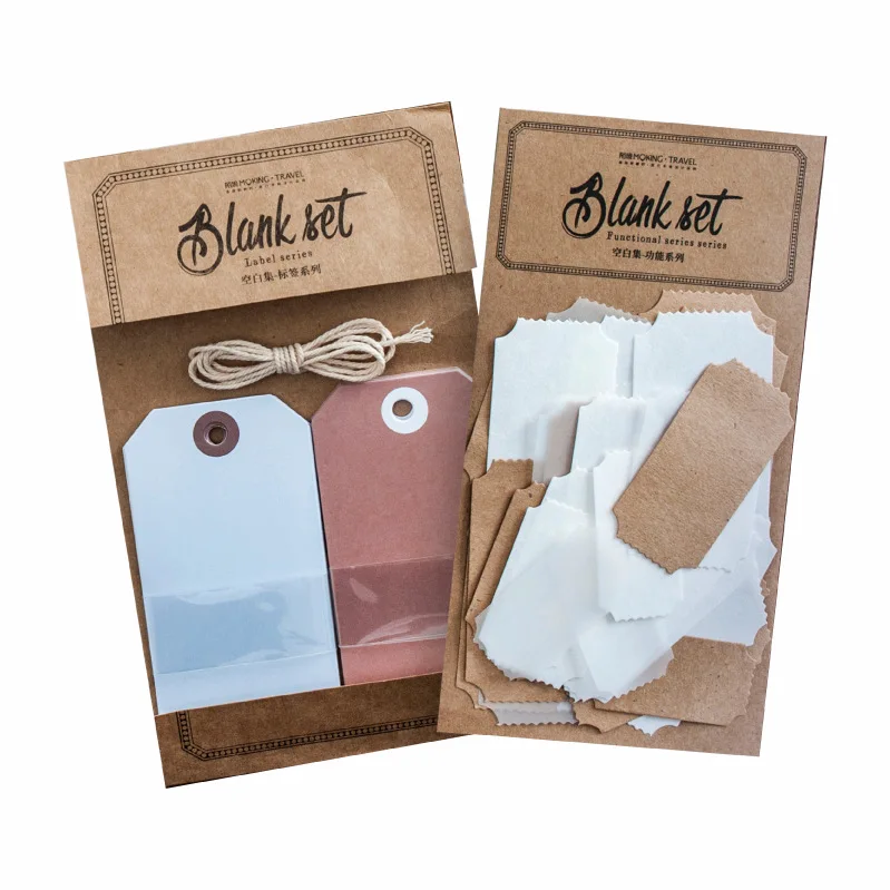 Coloffice Function Label Memo Note Paper Tag Blank Set Series DIY Retro Message Kraft Material School Stationery 1PC | Канцтовары для