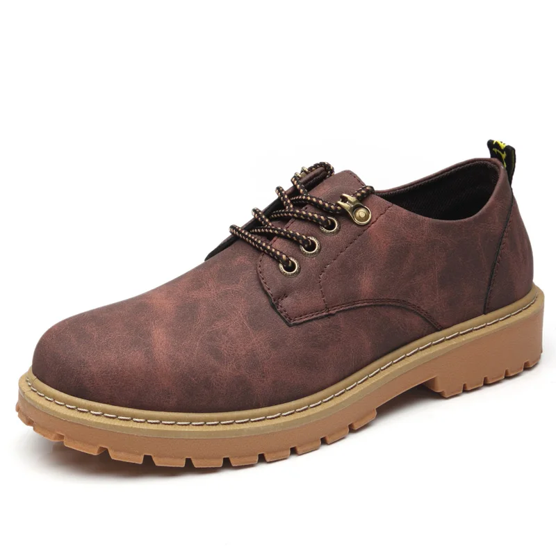 

Men's Leather Casual Shoes Low-cut Short Boots Wild Retro Style British Trend To Stay Casual Men's Shoes Low-top Cowboy Boots
