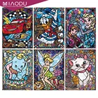 Алмазная живопись 5D сделай сам, набор мозаики из мультфильма Микки и Минни Дисней, детское искусство, круглая вышивка, домашний декор, подарок