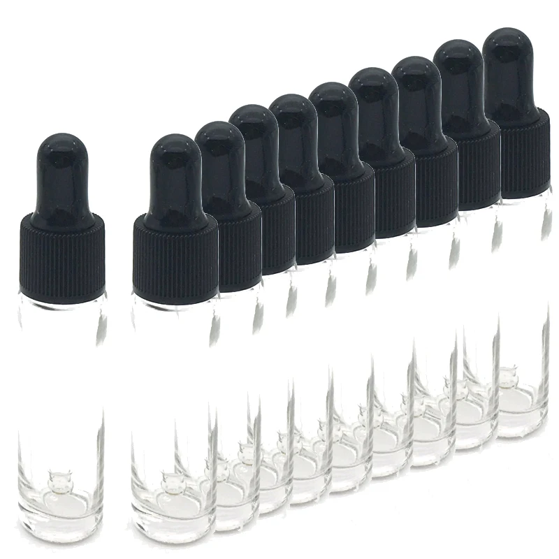 10pcs Clear 10 шт. 10 мл образец духов стеклянный флакон-капельница с чистым стеклом трубки-пипетки мини-сосуд для эфирных масел - Цвет: 10pcs Clear