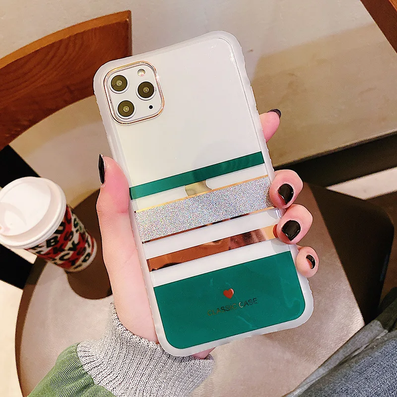 Модный Блестящий чехол для телефона iPhone XR X XS Max 7 8 6 6s Plus, мягкий IMD Блестящий Прозрачный чехол для iPhone 11 - Цвет: T7