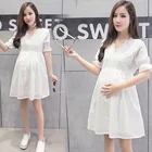 Модное летнее платье для беременных Одежда для беременных с вышивкой кружевная Женская одежда для беременных