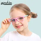Очки для чтения Детские гибкие, оптические аксессуары для чтения, с силиконовой оправой, для мальчиков и девочек, с синим светом