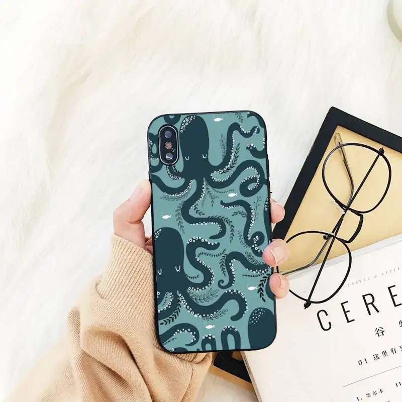 

FHNBLJ octopus Phone Case For iPhone 11 8 7 6 6S Plus X XS MAX 5 5S se 2020 11 12pro max iphone xr case