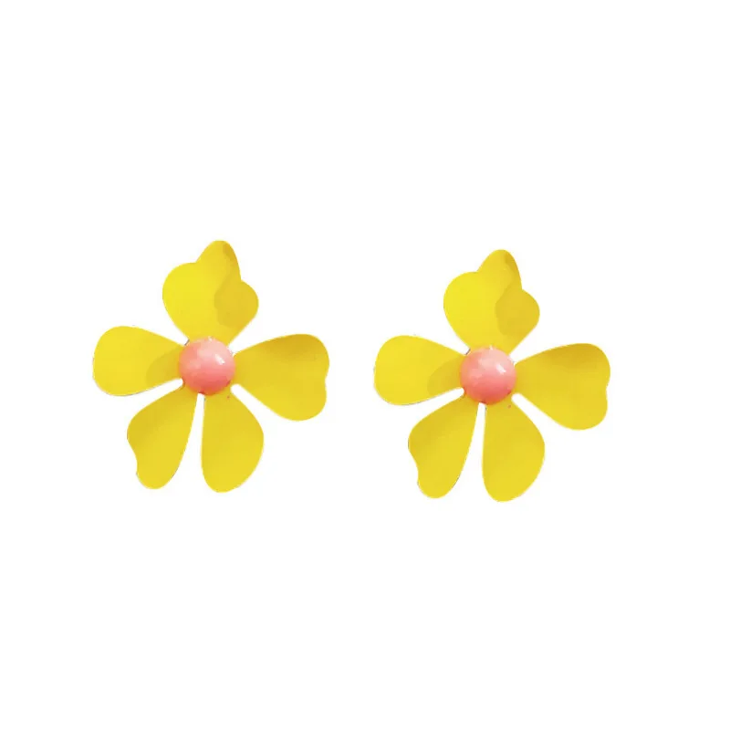 

Cute simple fresh ins yellow pearl tassel earrings personality sweet flower earrings earrings women