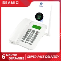 Beamio GSM Fixed Wireless Telephone With SIM Card Radio Cordless Phone LCD Screen For Home Office Desktop White