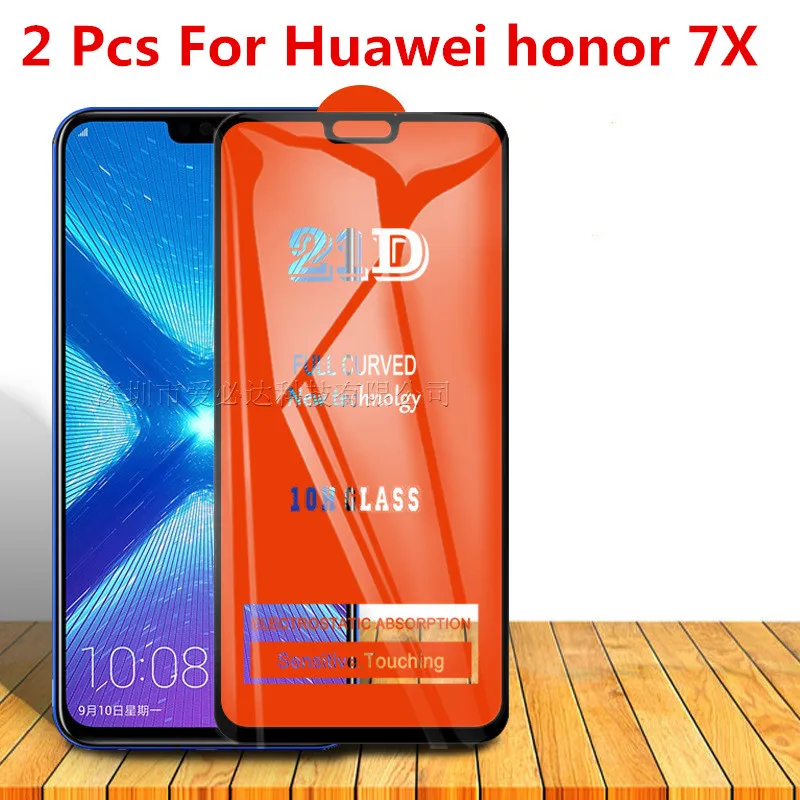 

2 шт. 21D 100% оригинальное полное клеевое закаленное стекло для Huawei honor 7X Защитная пленка для экрана huawei HONOR 7x