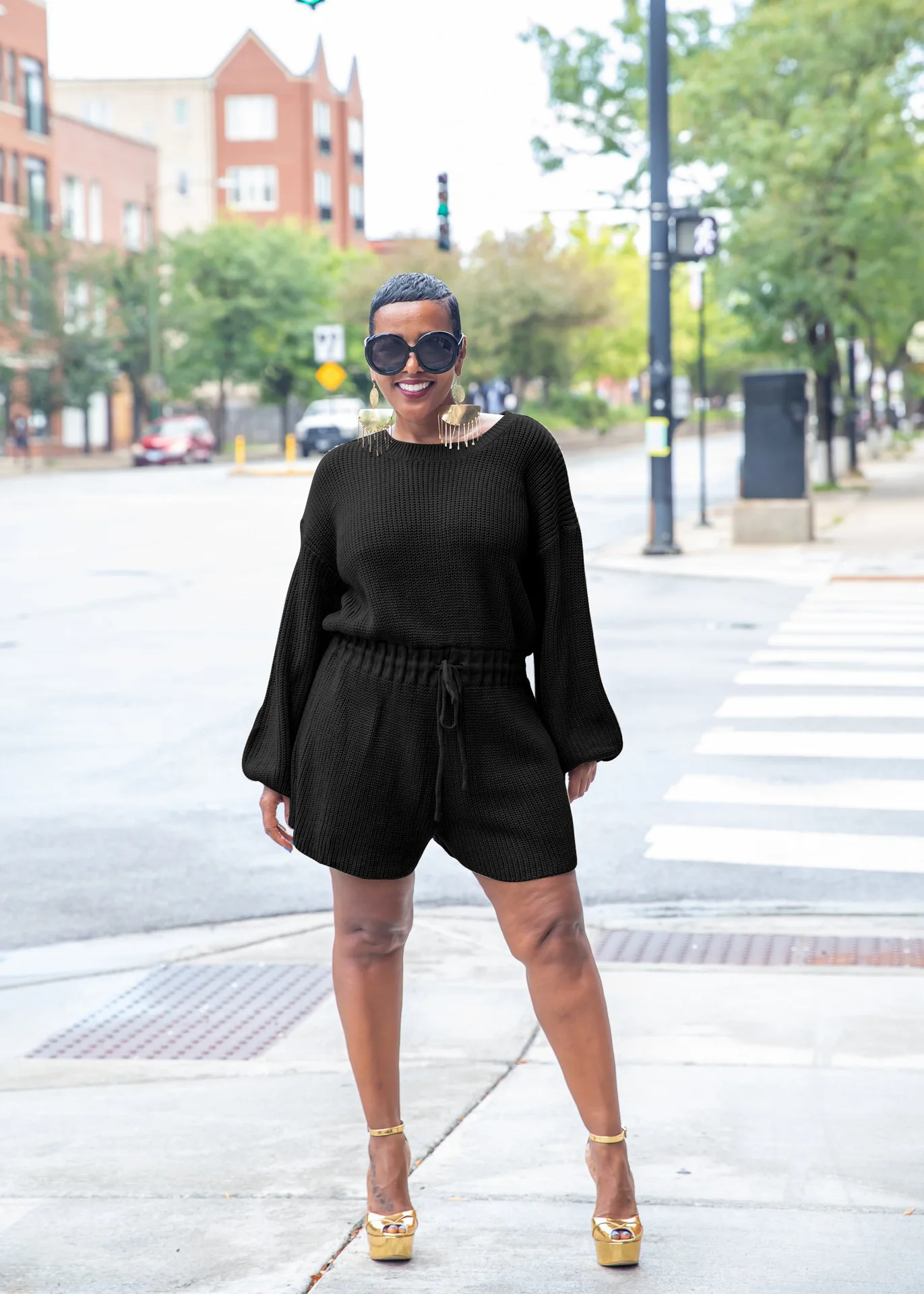 

Solid Color Knitted Long Sleeve High Waist Bandage Casual Women Rompers And Jumpsuits Bodycon Playsuits French Streetwear 2022