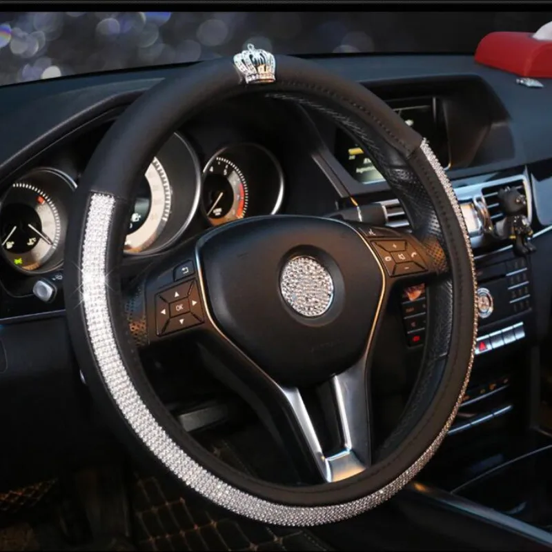Fashion diamond four seasons ladies man luxury interior car accessories Crown steering wheel cover | Автомобили и мотоциклы