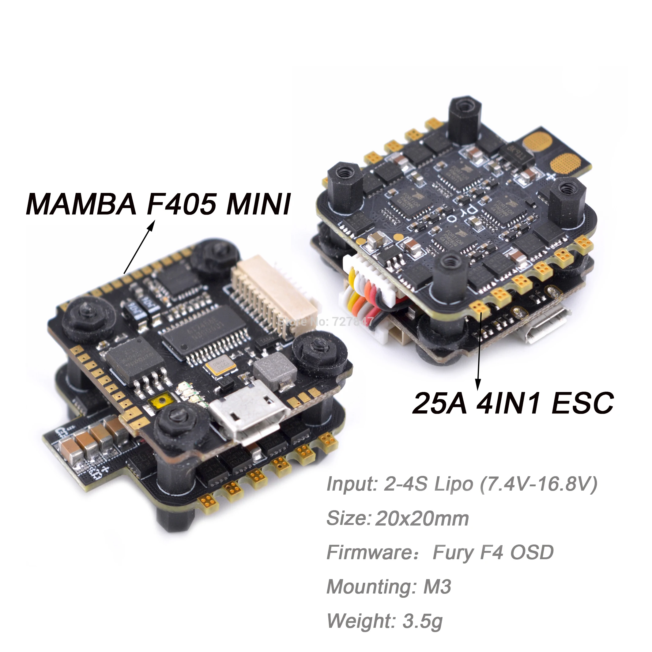 Контроллер полета MAMBA F405 MINI F4 интегрированный OSD 5V/1A BEC и 4 в 1 25A ESC 2 4S для DIY FPV