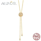 ALLNOEL, длинное ожерелье с Сотами для женщин, регулируемая цепочка 75 см, серебро 925 пробы, модное ювелирное изделие, цирконий, 2021, новый подарок