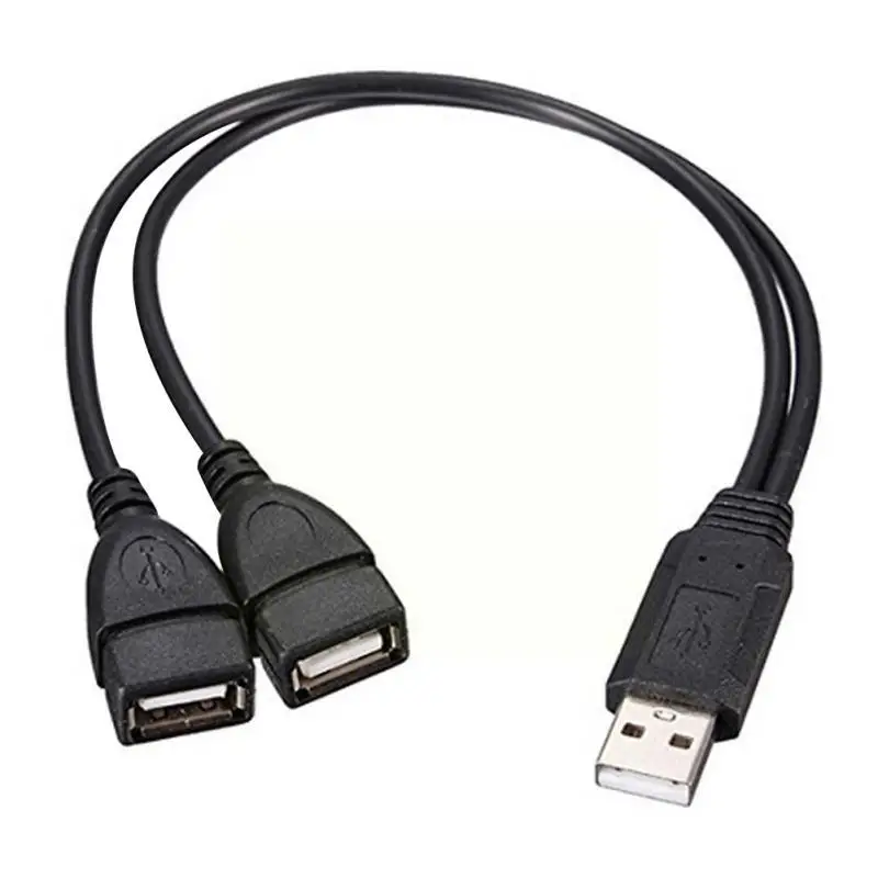 

USB 2.0 A Male To 2 Dual Female Jack Y Splitter Hub Adapter Cord Power Cable Cable B3C7