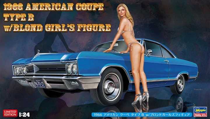 1/24 66 двухдверная модель гоночной машины B с девочкой кукла сборный автомобиль 52213