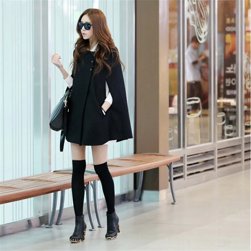 Черная уличная накидка пальто для женщин винтажный готический стиль без рукавов