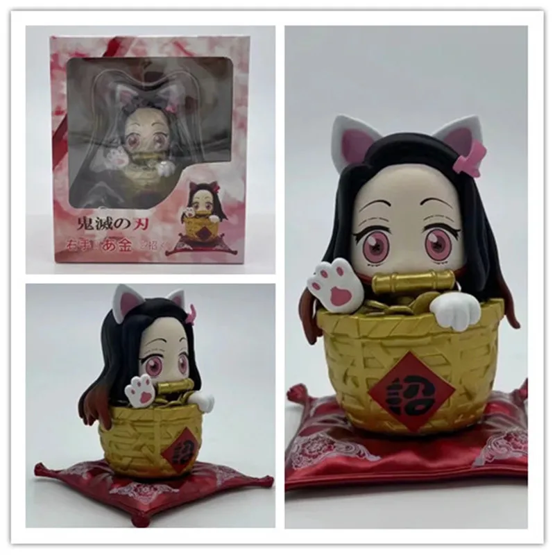 

Аниме рассекающее демонов Лезвие Q Edition Kamado Nezuko Lucky Cat Ni Douzi Beckoning Fortune кукла в упаковке фигурка около 11 см
