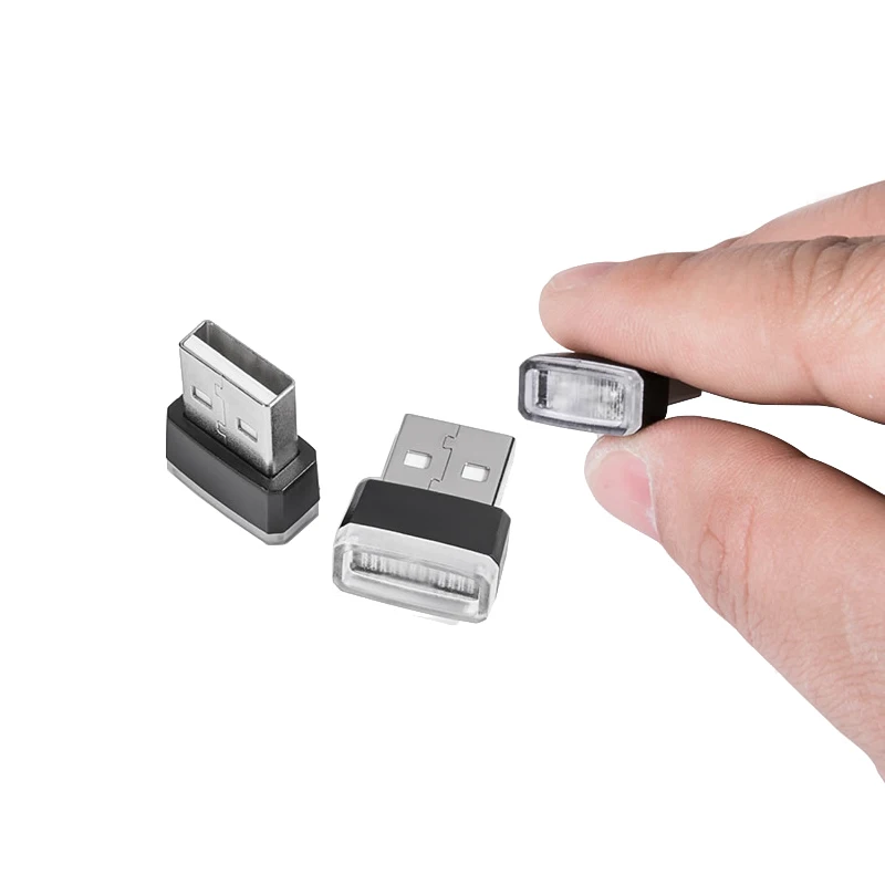 Мини маленький USB светодиодный свет автомобиля Стайлинг интерьера декоративный окружающий аварийный свет портативные аксессуары красный синий белый фиолетовый