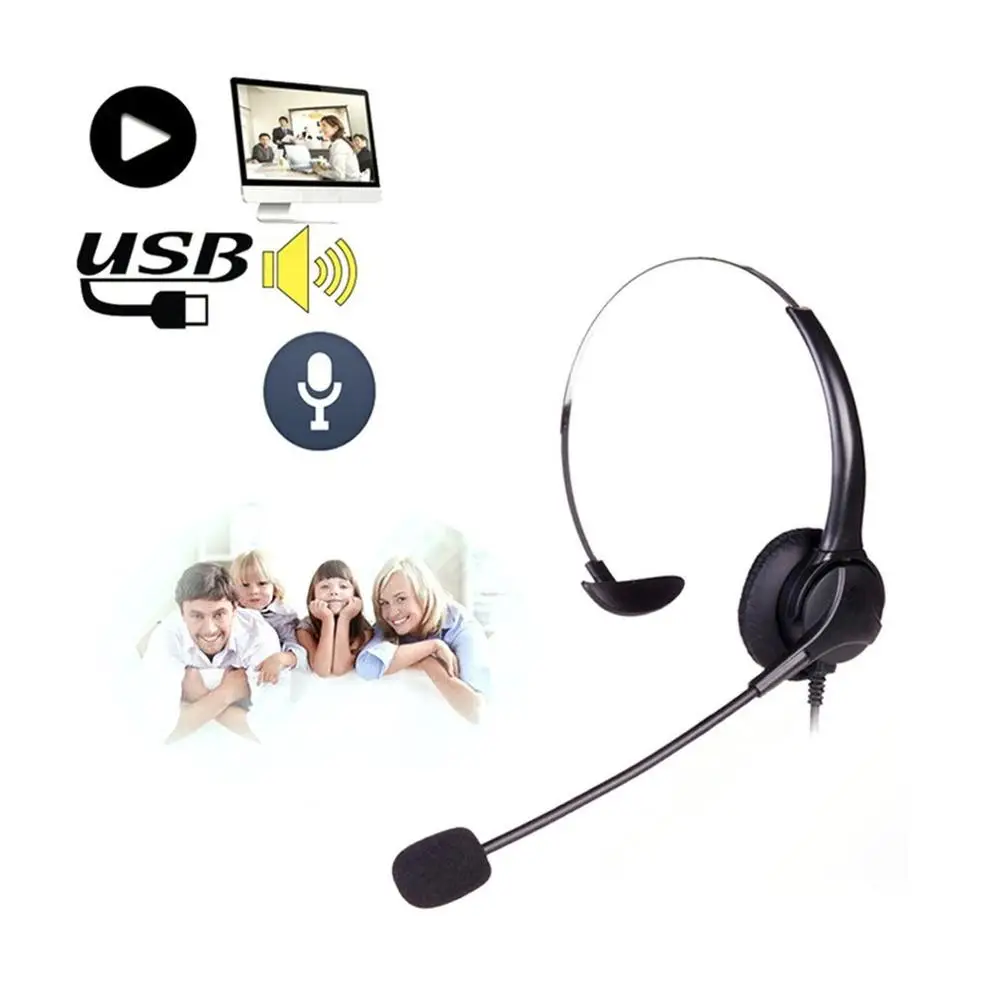 Хит продаж 2020 USB-гарнитура с микрофоном вращающиеся регулируемые