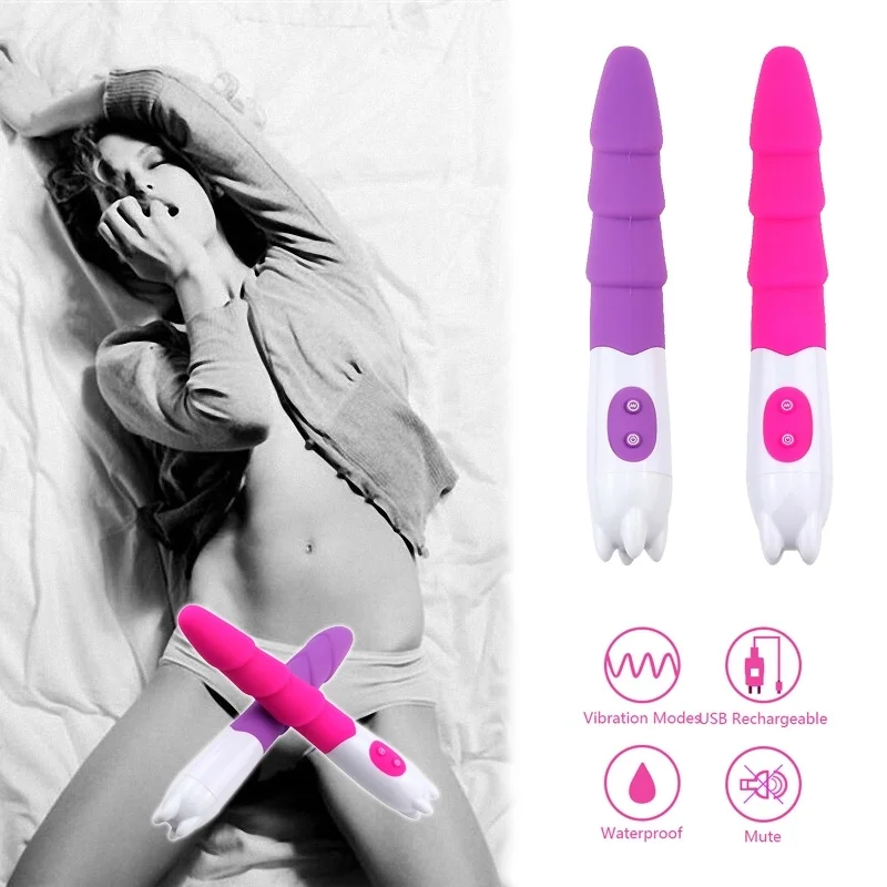 10-скоростной силиконовый вибратор с резьбой для женской мастурбации красный