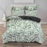 3d modern bedding set dollar motif printed duvet cover comforter cover 23 pcs money pattern funny bed set decor bedclothes