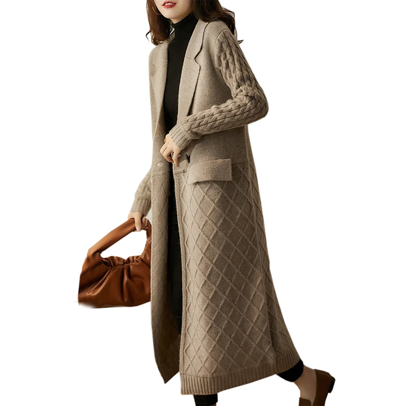 Осенний женский брендовый вязаный свитер универсальный кардиган Повседневный