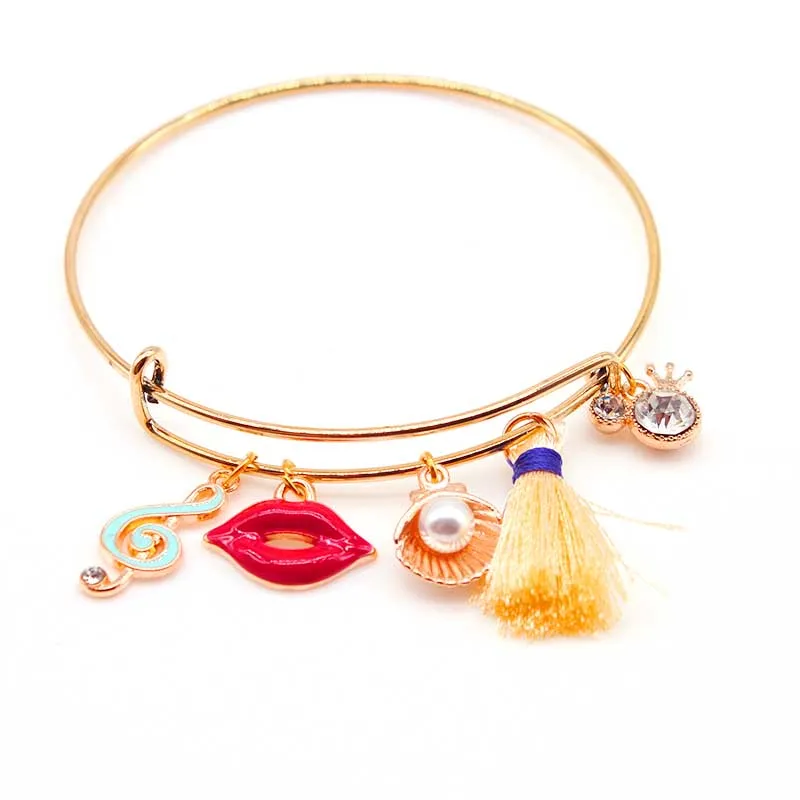 Pulseiras Feminina,, очаровательные браслеты с кисточками, расширяемые с покрытием, ювелирные изделия для женщин, Char