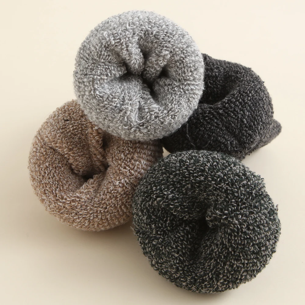 5 Pairs Super Thick Men's Wool Socks Cotton Towel Warm Winter Socks Soft Thermal Cashmere Snow Casual Socks EU 39-45