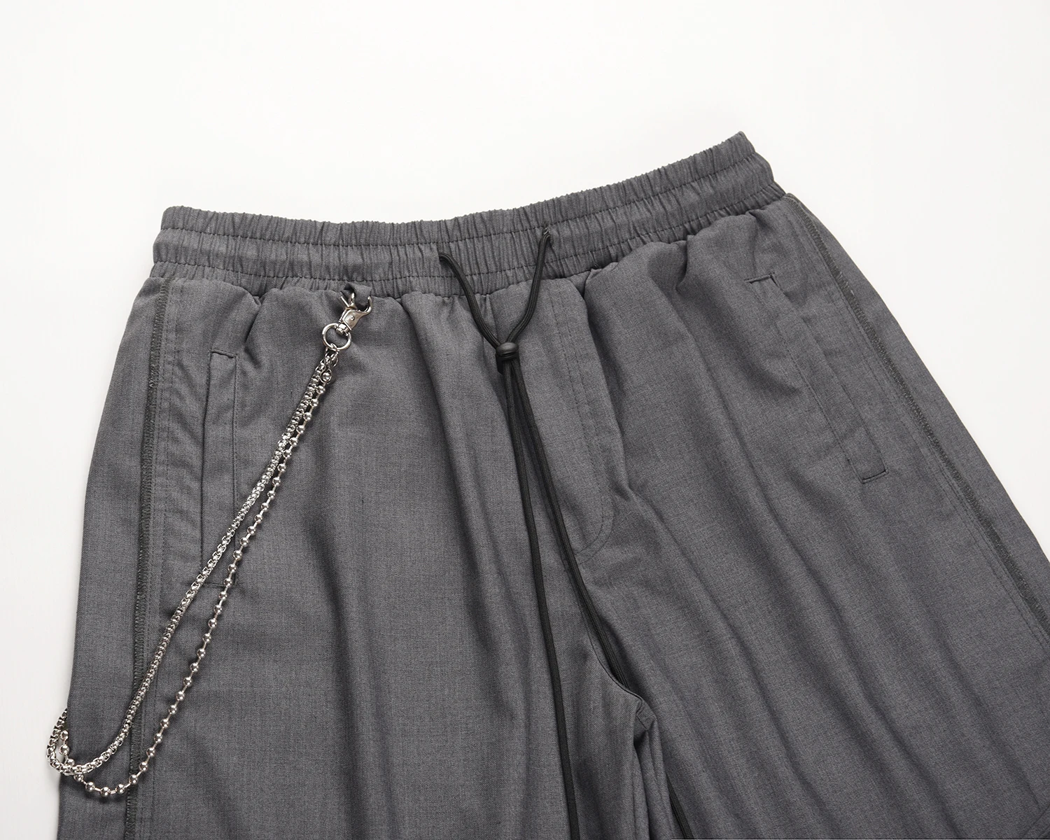 Мужские свободные шорты на шнуровке черные эластичные повседневные спортивные