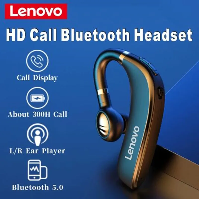 Оригинальные Lenovo HX106 беспроводные Bluetooth наушники с крючком 5 0 микрофоном 40 часов