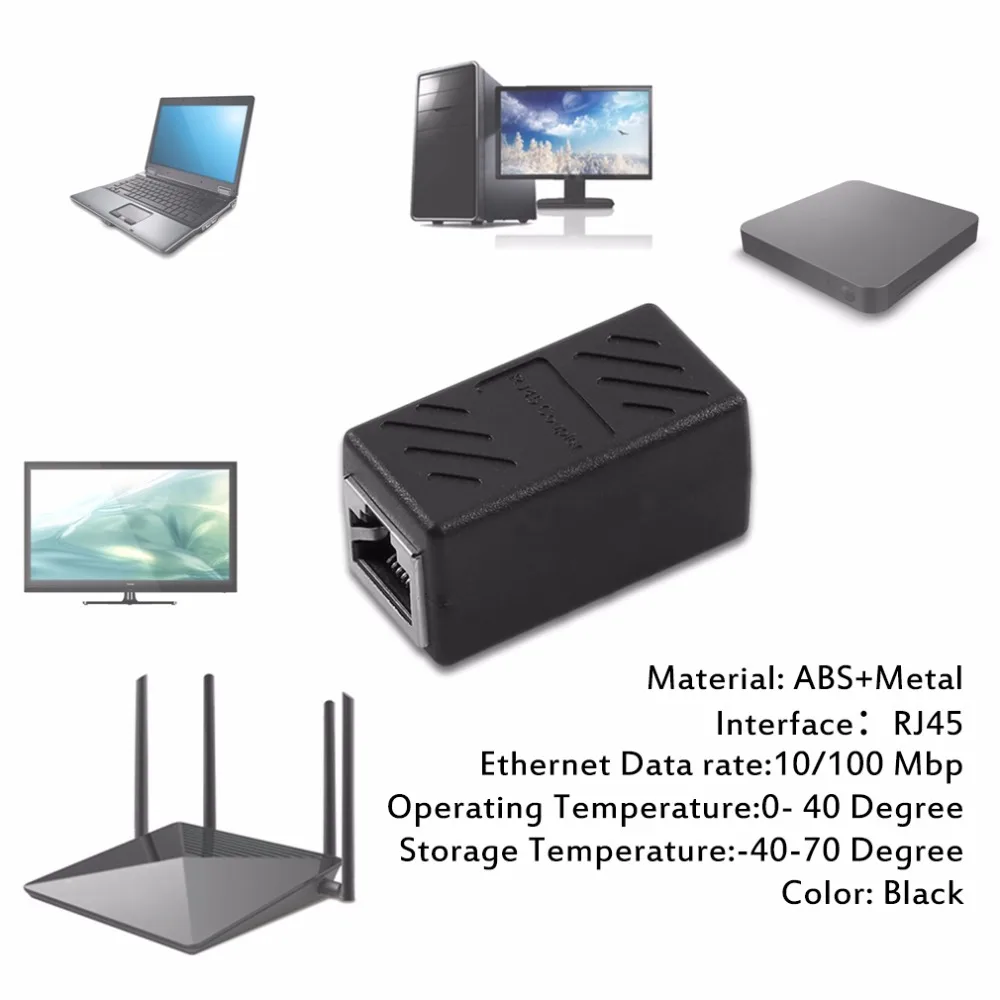 2018 Женский сетевой разъем LAN адаптер муфта удлинитель RJ45 Ethernet кабель соединитель