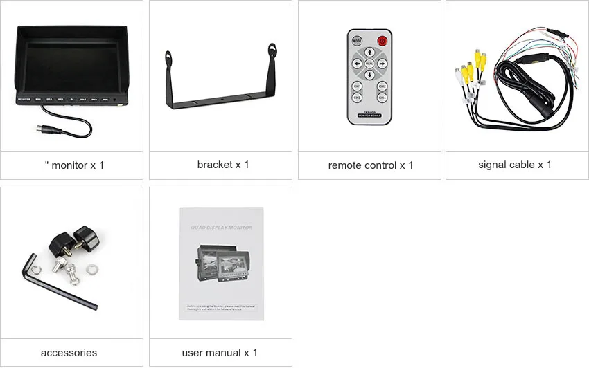 DIYKIT 10 дюймов Сплит четырехъядерный дисплей цветной монитор заднего вида Автомобильный монитор для автомобиля Грузовик Автобус камера заднего вида