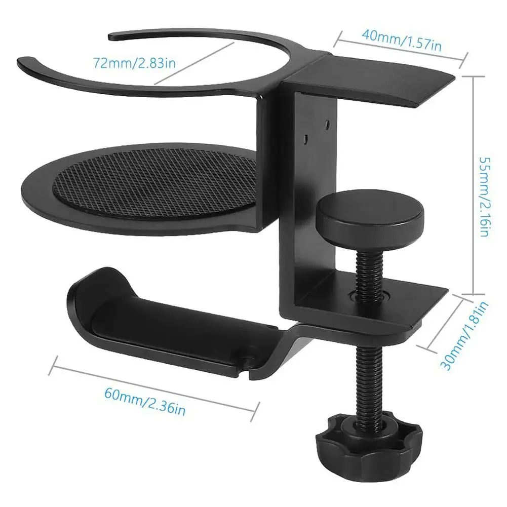 2 In 1 PC Gaming Headset Stand 360 Rotating Headphone Cup Holder Wall Hook Mount Earphones Stand Display For Gaming Headsets