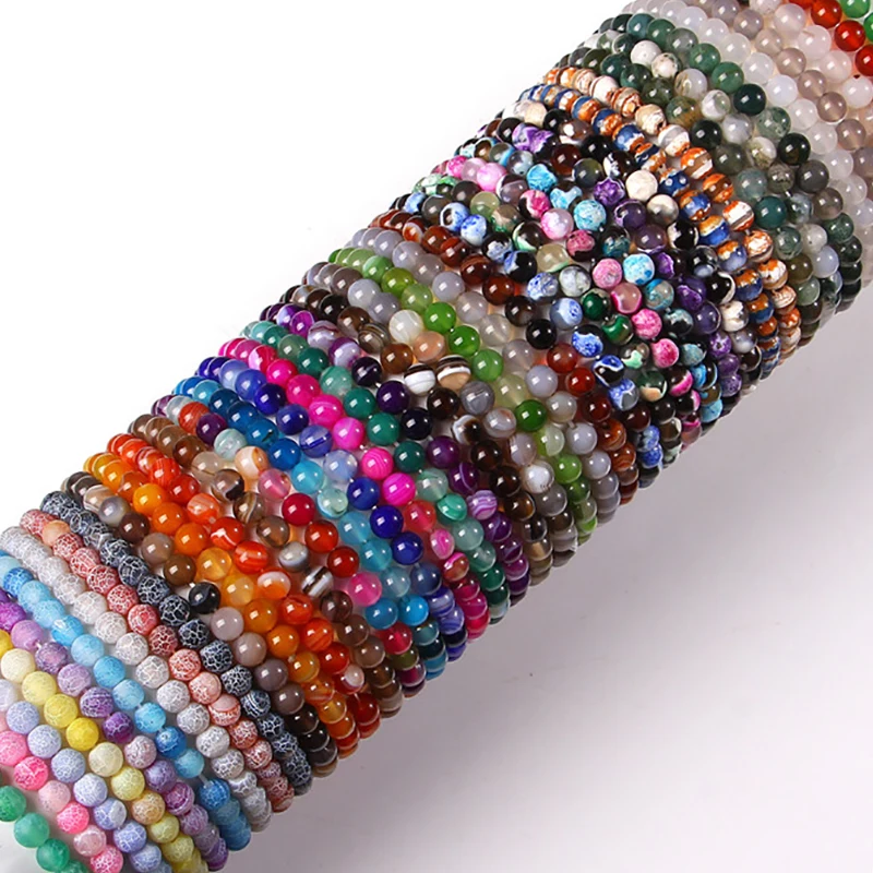 Браслет из натурального камня 6 мм бусины агата эластичный браслет для женщин и